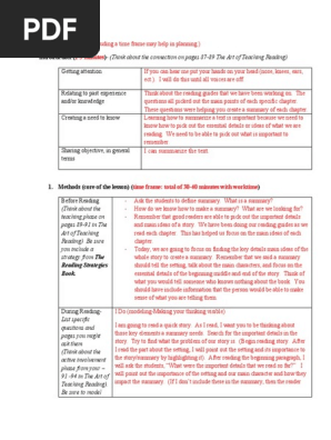 reading lesson plan