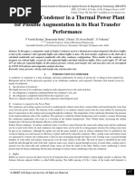 Analysis of A Condenser in A Thermal Power Plant For Possible Augmentation in Its Heat Transfer Performance