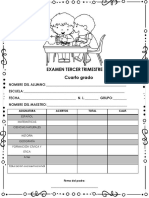 Examen tercer trimestre cuarto grado