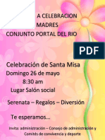 Invitacion A Celebracion Dia de Las Madres Conjunto Portal Del Rio