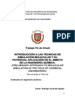 Introduccion A Las Tecnicas de Simulacion Molecular y Su Potencial Aplicacion en El Ambito de La Ingenieria Quimica