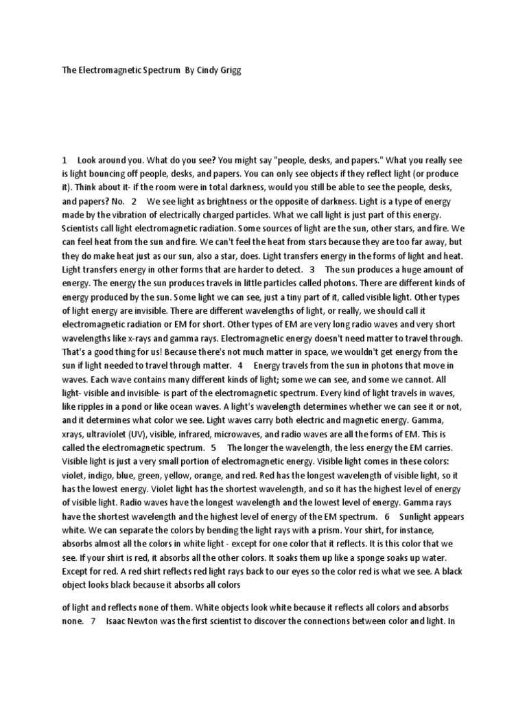 The Spectrum by Cindy Grigg PDF