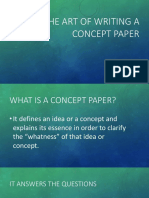 The Art of Writing A Concept Paper