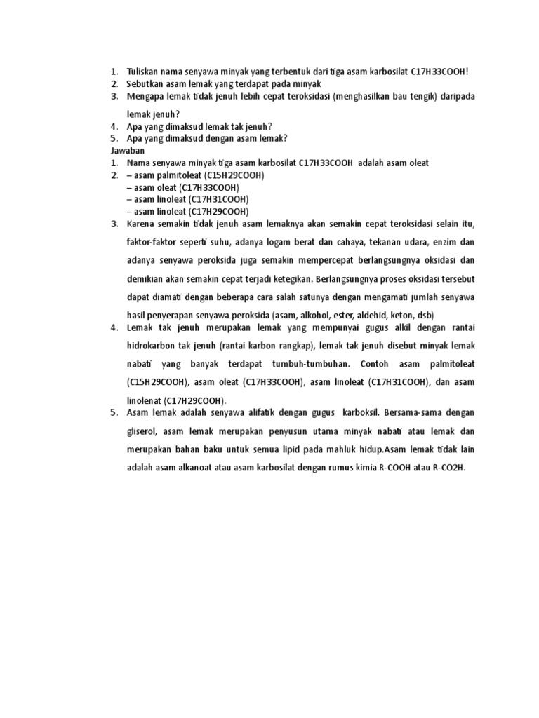 Soal Essay Lipid Doc