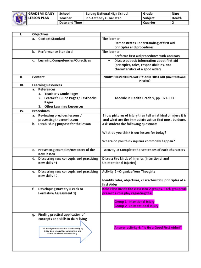 First Aid Dlp Pdf First Aid Learning