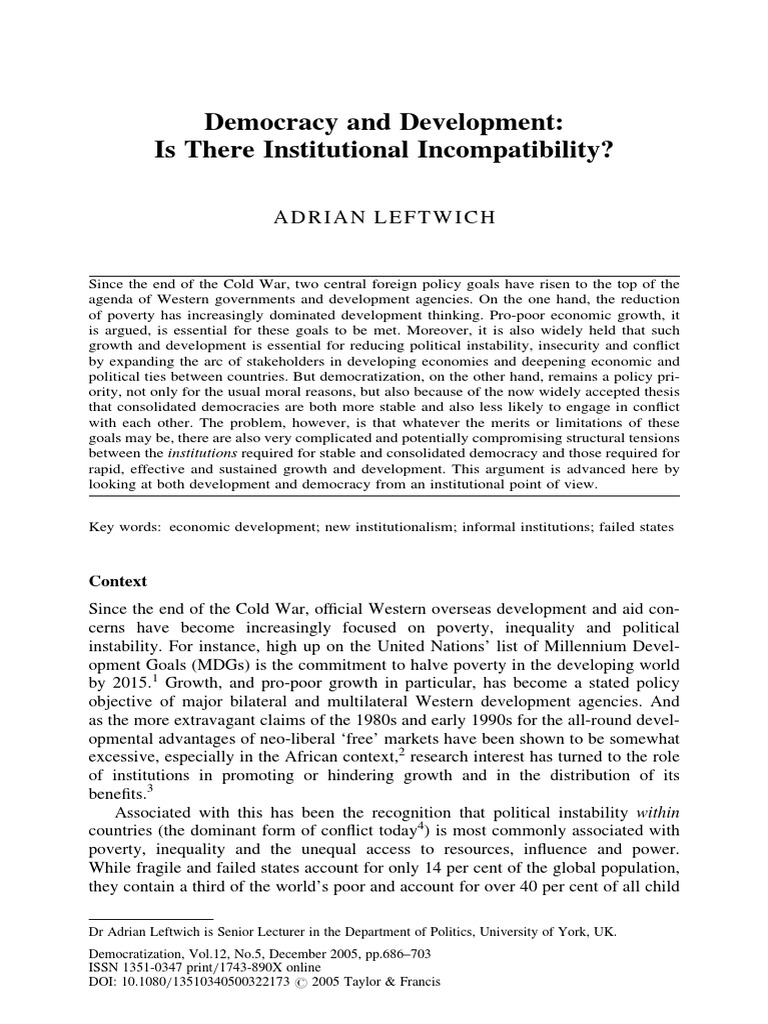 Democracy vs. Development Dilemma | PDF | Economic Development | Democracy