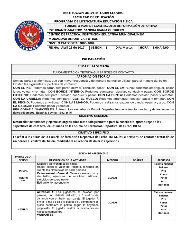 Formato De Plan De Clase Para Preescolar Variaciones Clase Images