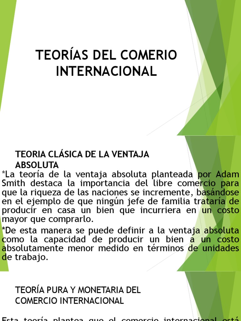 Teorías Del Comerio Internacional | PDF | Comercio | El comercio ...