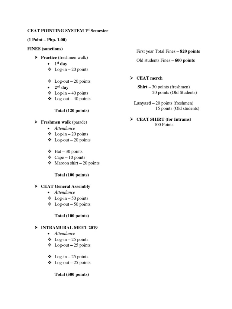 CEAT Pointing System Fines Overview | PDF