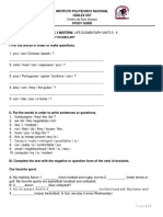 Put The Words in Order To Make Questions.: Instituto Politécnico Nacional Cenlex Ust Study Guide