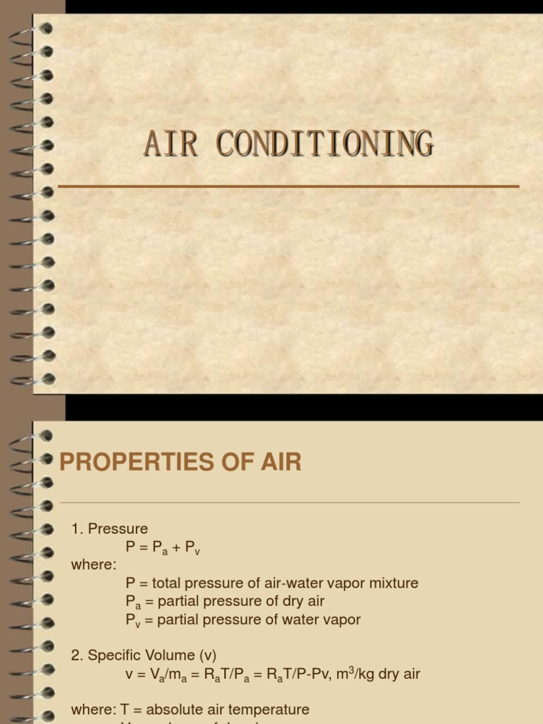 Air Conditioning Properties and Calculations | PDF