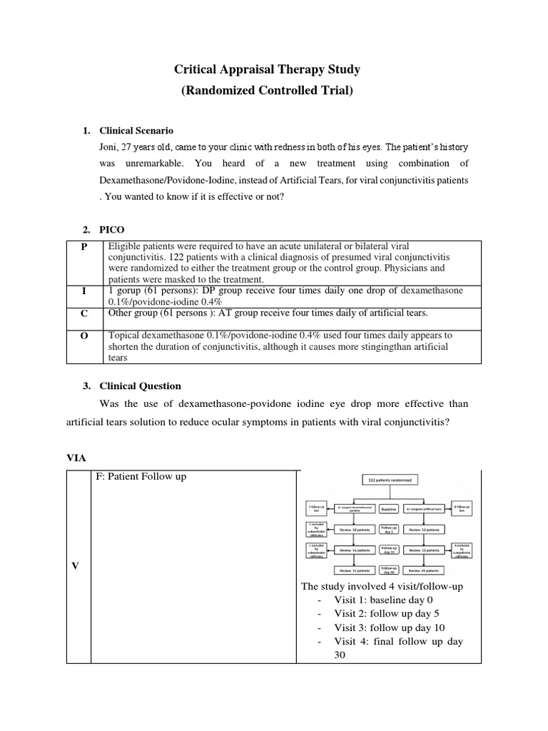 Critical Appraisal | PDF | Randomized Controlled Trial | Epidemiology