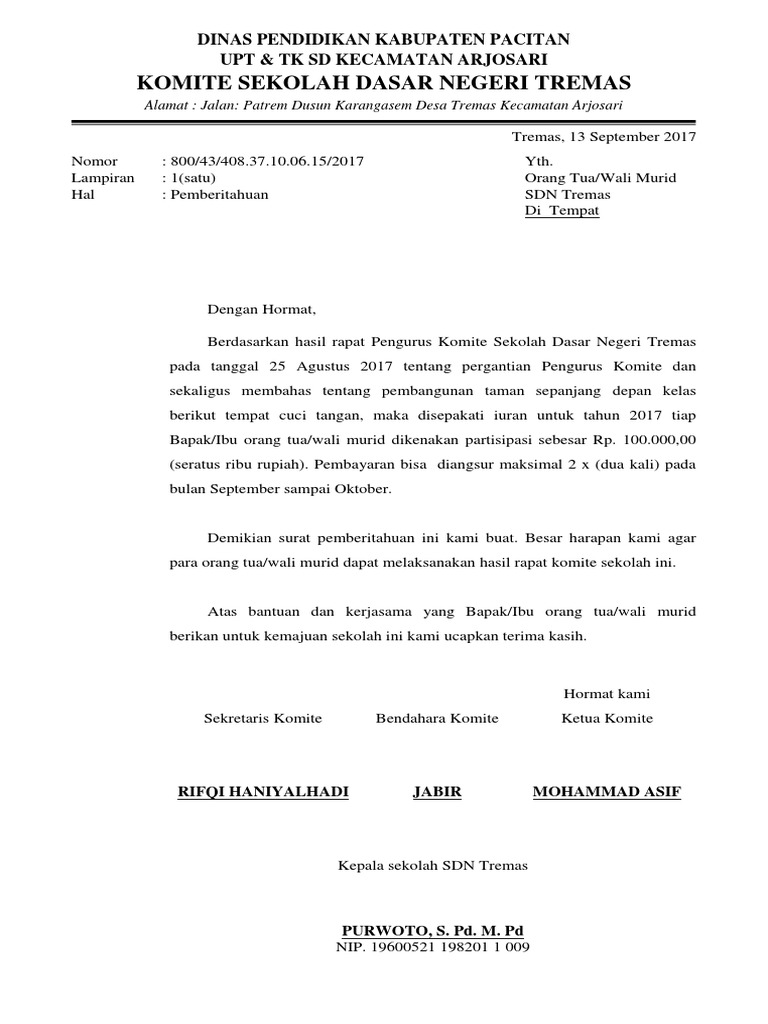 Contoh Surat Edaran Sekolah Dasar Contoh Surat Yang Benar 2020