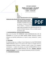 Demanda de Rectificacion de Acta de Nacimiento