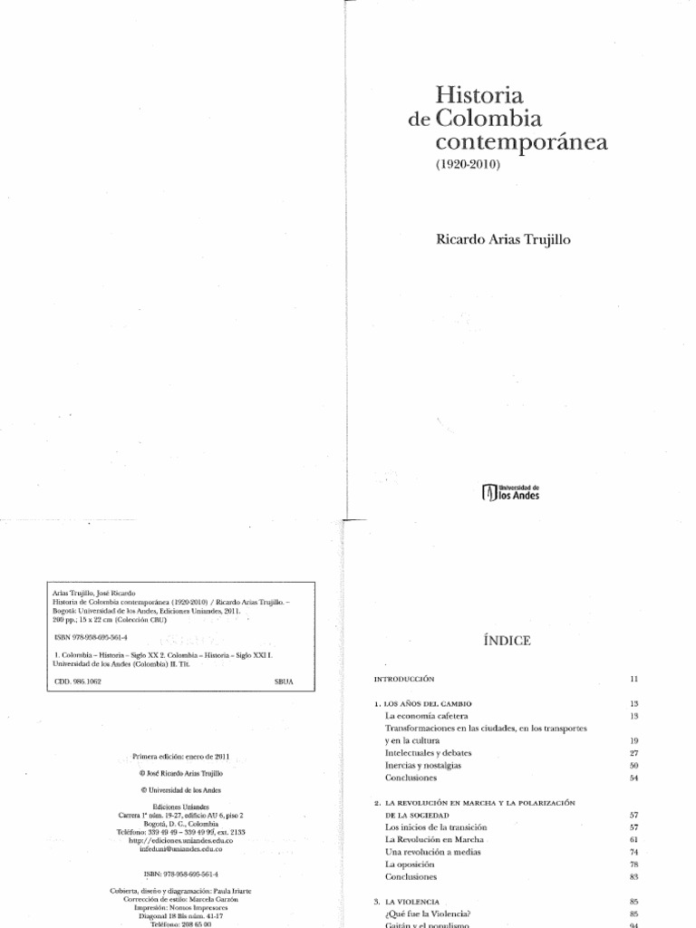 Historia De Colombia Contemporanea Pdf