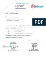 Inspection Equipment Request Letter