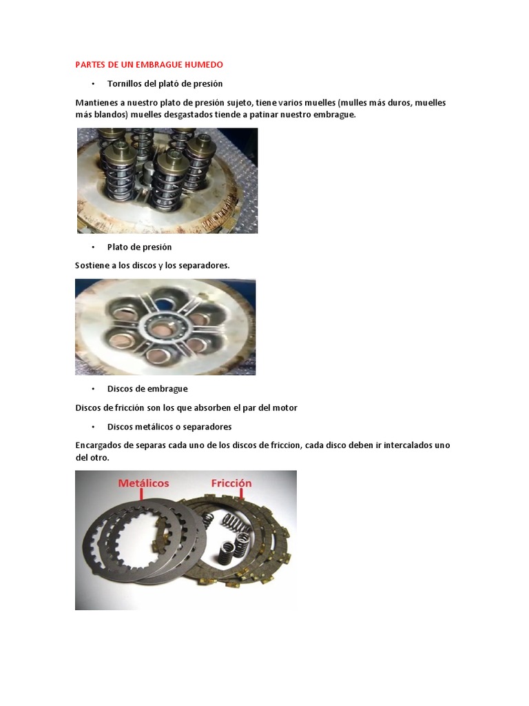 Partes Un Embrague Humedo | PDF