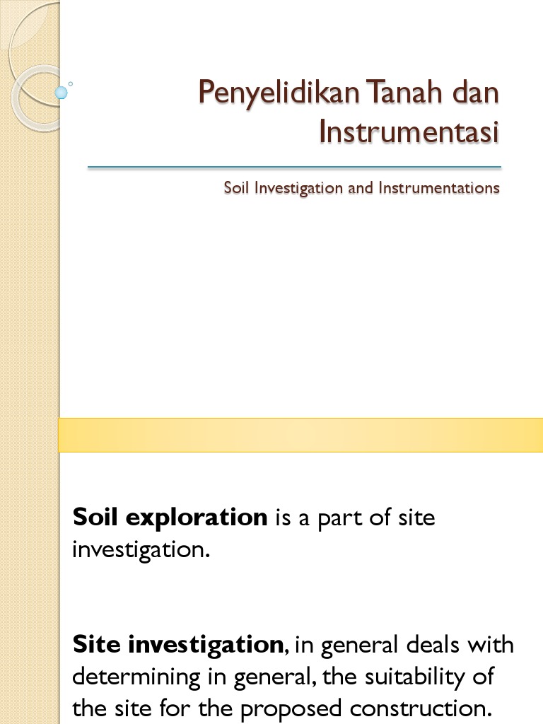 Soil Investigation Techniques and Methods | PDF | Drilling Rig ...