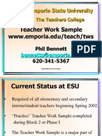 Emporia State University: Teacher Work Sample WWW - Emporia.edu/teach/tws