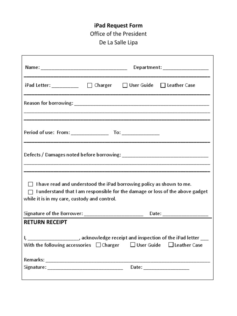 iPad Borrowing Request Form | PDF | Business