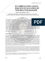 Effect of Corrugation Angle On Performance Evaluation of Plate Type Heat Exchanger