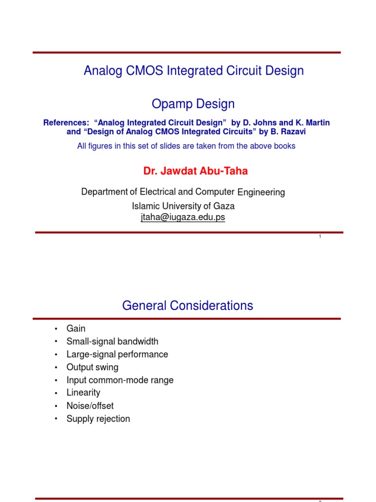Opamp Design | PDF | Operational Amplifier | Amplifier