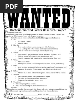 Bacteria Wanted Poster