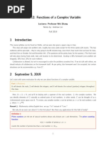 18.112: Functions of A Complex Variable: Lecturer: Professor Wei Zhang Notes By: Andrew Lin Fall 2019