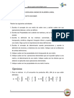 Ejercicios Segunda Unidad de Álgebra Lineal