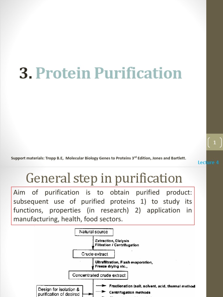 Protein Purification Techniques Overview | PDF | Gel Electrophoresis ...