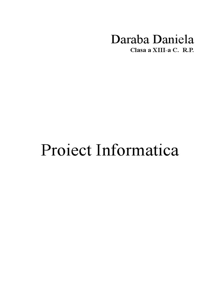 Daraba Daniela: Proiect Informatica | PDF | Adobe Flash | Html