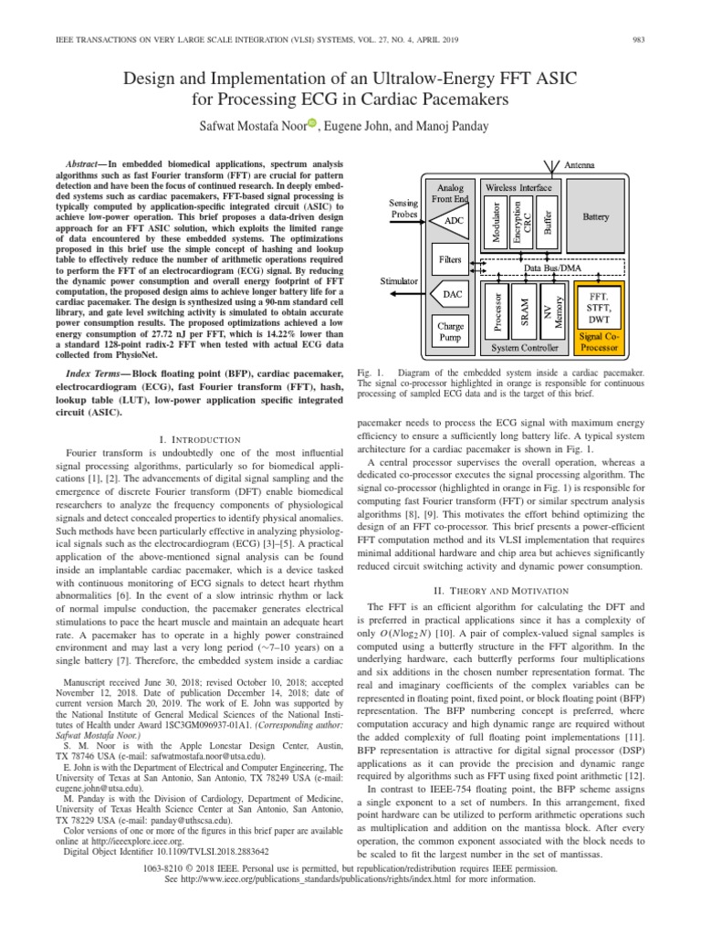 Ieee Paper PDF Fast Fourier Transform Electrocardiography
