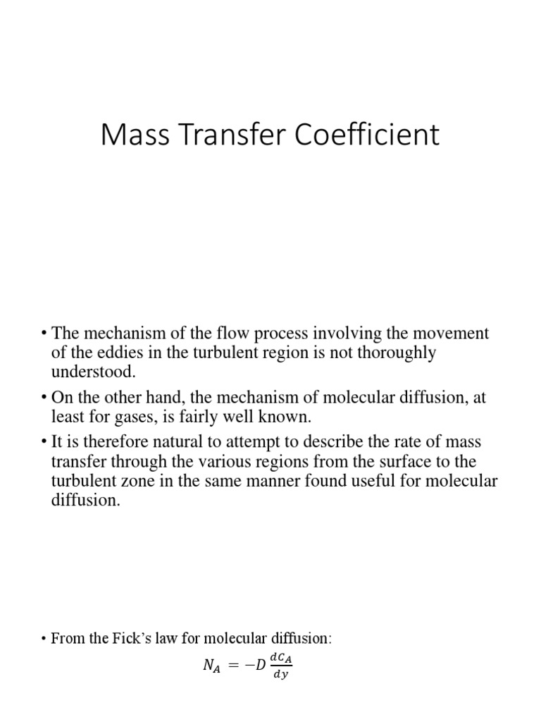 Mass Transfer Coefficient | PDF | Diffusion | Chemical Equilibrium