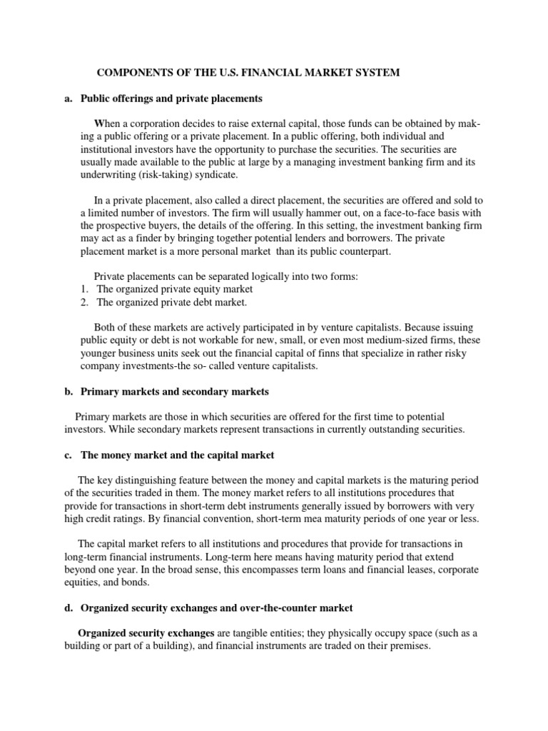 Summary FM | PDF | Securities (Finance) | Financial Markets