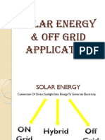 Solar Energy & Off Grid Application