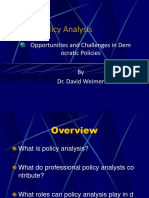 Policy Analysis: Opportunities and Challenges in Dem Ocratic Policies by Dr. David Weimer