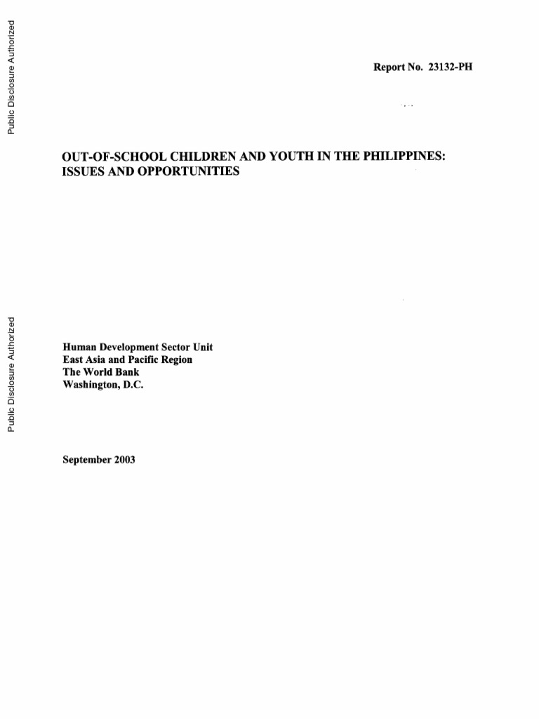 Out-of-School Youth in the Philippines | PDF | Employment | Poverty