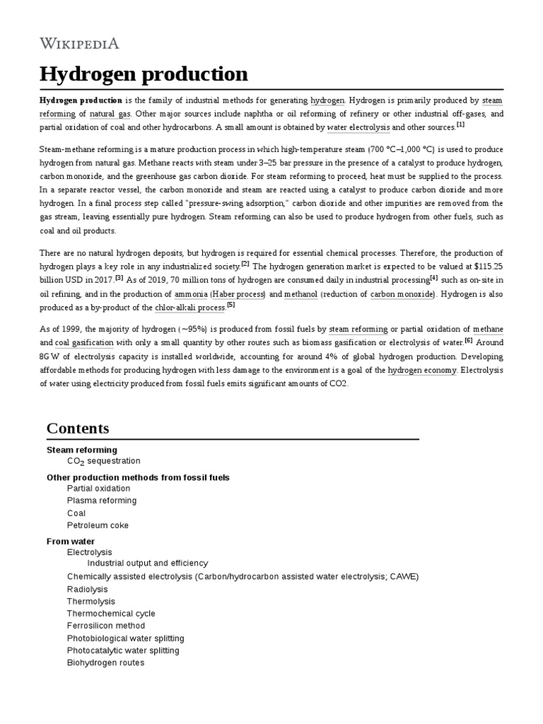 Hydrogen Production Gasification Hydrogen