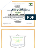 Certificate of Attendance: SG Gardose, Danilo G