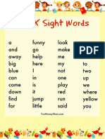 Pre K Sight Words Printable