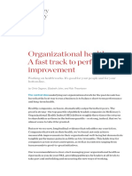 Organizational Health a Fast Track to Performance Improvement