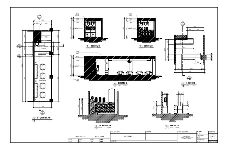 Proposed layout design for a commercial kitchen featuring menu boards