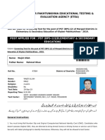 Khyber Pakhtunkhwa PST Screening Test Details