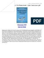 IngenierÍA de Procesos Y de Planta PDF