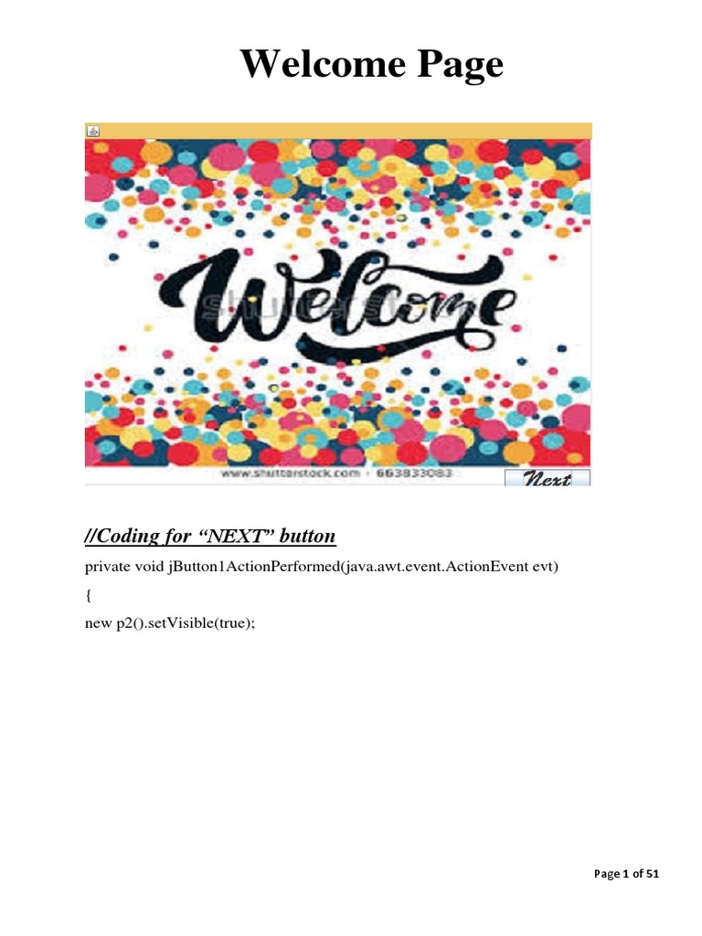 Welcome Page: //coding For 