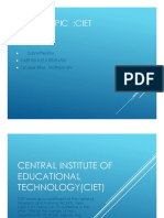 Topic:Ciet: Submitted by Karthika G Krishnan 1St Year Bed, Mathematic