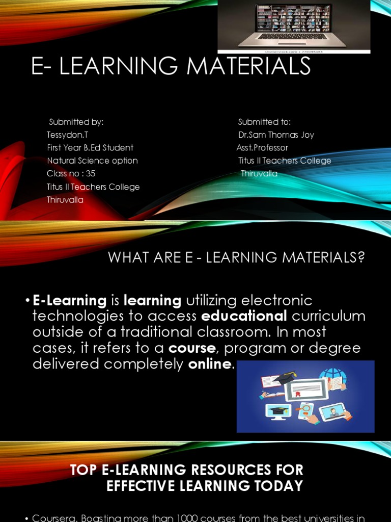 E Learning Materials PDF Educational Technology Pedagogy