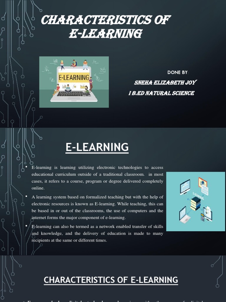 Characteristics of E-Learning | PDF | Educational Technology | Multimedia