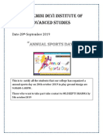 Ukmini Devi Institute of Advanced Studies: Date-28 September 2019