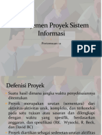 Pertemuan 11 Manajemen Proyek Sistem Informasi